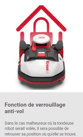 Tondeuse robot KRESS guidage GPS et RTK sans fil périférique 5000  jusque 50ares KR174E avec évitement d'obstacle