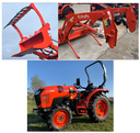 Microtracteur 38cv hydrostatique Kubota L1-382HDW avec roue mixte, siège mécanique et chargeur Kubota LA525 avec 3° fonction et benne à grappin multifonction 172cm attache rapide