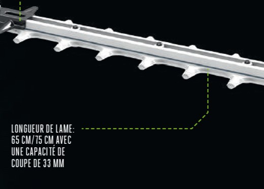 Taille-haies PRO 56v EGO htx7500 lamier de 75cm ( sans batterie) Autonomie estimée +-65 minutes pour 5Ah, 20100560, HTX7500