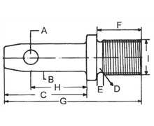 Piton de stabilisateur a visser m18 piton 22mm, BROQUE, 8716106069163