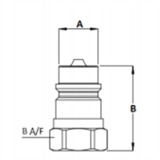 [W20TS01072] Convertisseur coupleur vers valve à  visser 1/2 a 20.5 b43.5 m34, TD060-98161, W20TS01072, IA12M08G, IA12-M08G G15, TD06098161